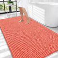 OLANLY Thick Large Bathroom Rugs 44x32, Extra Soft Absorbent Chenille Bath Rugs, Rubber Backing, Machine Wash Dry, Bath Mats for Bathroom Floor, Tub and Shower, Home Decor Accessories, Coral