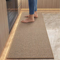 Kitchen Mats for Floor, Super Absorbent Kitchen Rugs Non Slip Washable, Rubber Backing Soft Braided Standing Kitchen Sink Mat Kitchen Runner Rug, Front of Sink, Easy to Clean, Khaki 17"x47"