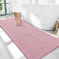OLANLY Thick Bathroom Runner Rugs 59x24, Extra Soft Absorbent Chenille Bath Rugs, Rubber Backing, Machine Wash Dry, Long Bath Mats for Bathroom, Tub and Shower, Home Decor Accessories, Dusty Rose