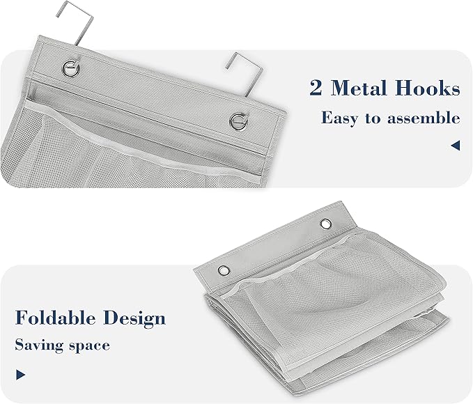 KEETDY Over the Door Organizer Storage for Closet with 5 Pockets Organizer for Bedroom Bathroom, 2 Pack