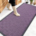OLANLY Front Door Mat Outside Entrance 59x23, Absorbent, Heavy Duty Sturdy Natural Rubber Doormat Indoor Outdoor, Non-Slip, Stain and Fade Resistant, Low Profile Floor Mat for Entryway, Violet