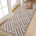 OLANLY Runner Indoor Door Mat, 47x23 Inch, Dirt Resistant and Absorbent, Non-Slip Rubber Backing Floor Mats, Easy Clean Low-Profile Doormat for Entryway, Front Door, and Inside Entrance, Brown