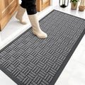 OLANLY Front Door Mat Outside Entrance 47x23, Absorbent, Heavy Duty Sturdy Natural Rubber Doormat Indoor Outdoor, Stain and Fade Resistant, Non-Slip Backing Low Profile Floor Mat for Entryway, Grey