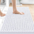 OLANLY Bathroom Rug Mat 24x16, Thick Soft and Absorbent Chenille Bath Mat, Non-Slip Rubber Backing, Machine Washable Quick Dry Bath Rugs for Tub Shower Floor, Home Decor Accessories, White