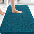 OLANLY Bathroom Rugs 35x24, Extra Soft Absorbent Chenille Bath Rugs, Rubber Backing Quick Dry, Machine Washable Bath Mats for Bathroom Floor, Tub and Shower, Home Decor Accessories, Peacock Blue