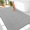 OLANLY Thick Large Bathroom Rugs 59x35, Extra Soft Absorbent Chenille Bath Rugs, Rubber Backing, Machine Wash Dry, Bath Mats for Bathroom Floor, Tub and Shower, Home Decor Accessories, Light Grey