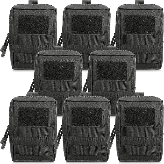 8 Pcs Molle Pouches Tactical Molle Pouch Vest Pouch Cell Phone Belt Pouch Waterproof Waist Bag Pack Utility EDC Pouch Bag Compact Accessories Gadget Pocket Organizer