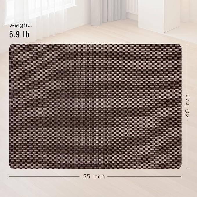 Office Chair Mat for Hard Floors,40"x55" Anti-Slip Waterproof Hardwood Floor Chair Mat,Heavy Duty Floor Protector Rolling Chairs for Home Office(Coffee)