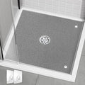 Extra Large Square Shower Mat for Inside Shower, 27 x 27 Inch Shower Floor Mat with Center Drain Hole, Designed for Walk-in Showers, Non-Slip Loofah Mat with Wide Coverage for Stable Standing