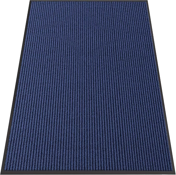 Front Door Mat, 6' x 4' Commercial Floor Mat, Heavy Duty Welcome Mat, Rubber Backing Non Slip Doormat for Entryway, Blue