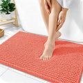 OLANLY Thick Bathroom Rugs 36x24, Extra Soft Absorbent Chenille Bath Rugs, Rubber Backing, Machine Wash Dry, Bath Mats for Bathroom Floor, Tub and Shower, Home Decor Accessories, Coral