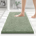 Smiry Luxury Chenille Bathroom Rugs 24x16, Extra Soft and Absorbent Shaggy Bath Mat, Machine Washable, Non-Slip Plush Carpet Runner for Tub, Shower, and Floor, Home Decor Accessories, Sage Green