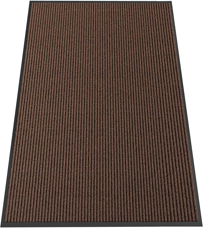 Indoor Outdoor Door Mat, 8' x 4' Doormat for Entryway, Rubber Backing Non Slip Front Door Mat Outside Entrance, Super Absorbent Commercial Floor Mat for Home Office, Brown