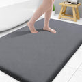 Smiry Memory Foam Bath Mat 47x32, Extra Soft and Absorbent Bathroom Mats, Non Slip Washable Carpet for Floor, Shower and Tub, Dark Grey