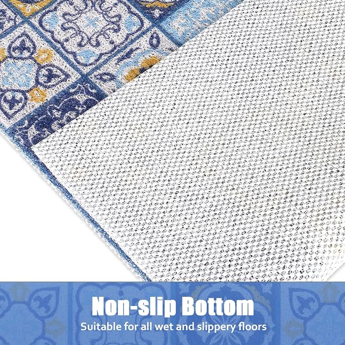 Bathtub Mat Shower Mat Non-Slip 16x 39 Inch, Soft Comfort Bath Mat with Drainage Holes, PVC Loofah Massage Bathmat for Shower, Tub, Bathroom, Wet Areas, Quick Drying