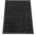 Indoor Outdoor Door Mat, 4’x 3' Doormat for Entryway, Rubber Backing Non Slip Front Door Mat Outside Entrance, Super Absorbent Commercial Floor Mat for Home Office, Black