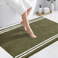 PURRUGS Bathroom Rug Non-Slip Machine Washable 30" x 46", Super Absorbent and Quick Dry Shaggy Microfiber Bath Mat, Extra Soft and Plush Bath Rug for Bathtub, Shower, and Sink, Olive Green