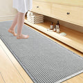 Smiry Waffle Bath Mat 72x24, Extra Soft Absorbent Bathroom Rugs, Non Slip Machine Washable Quick Dry Bath Rugs for Bathroom Floor, Tub, Shower, Home Decor Accessories, Lightgrey & Cream