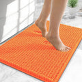 OLANLY Thick Small Bathroom Rugs 24x16, Extra Soft Absorbent Chenille Bath Rugs, Rubber Backing, Machine Wash Dry, Bath Mats for Bathroom Floor, Tub and Shower, Home Decor Accessories, Orange