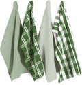 LANE LINEN 100% Cotton Kitchen Dish Cloths, Ultra Soft Absorbent Quick Drying Dish Towels, Multiweave Wash Cloths Dish Towel Sets, 13x28 Inches, 4 Pack - Olive