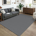 KOZYFLY Washable 5x7 Living Room Rug, Non Slip Woven Area Rugs, Braided Floor Carpet for Entryway, Kitchen, Bedroom, Dining Room, Office, Cotton Rug Indoor Decor, Grey/Dark Grey