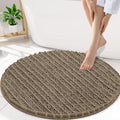 Smiry Bathroom Rugs Mat Round 30x30, Soft Absorbent Chenille Bath Rugs, Non Slip Rubber Backing Machine Washable Quick Dry Bath Mats for Bathroom Floor, Tub, Shower, Home Accessories, Camel