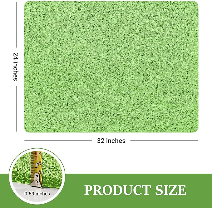 LuxStep Shower Mat Bathtub Mat,24x32 inch, Non-Slip Bath Mat with Drain, Quick Drying PVC Loofah Bathmat for Tub,Shower,Bathroom (Grass Green)