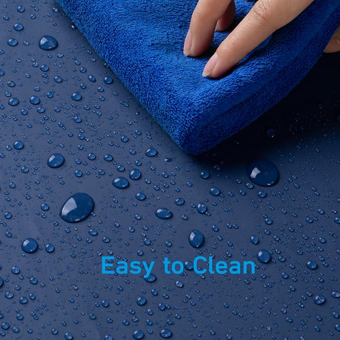 EHZNZIE Navy Blue Shower Curtain Liner 72x72, PEVA Waterproof Bath Curtain, No Chemical Smell, 3 Weighted Magnets, Durable with Rustproof Metal Grommets