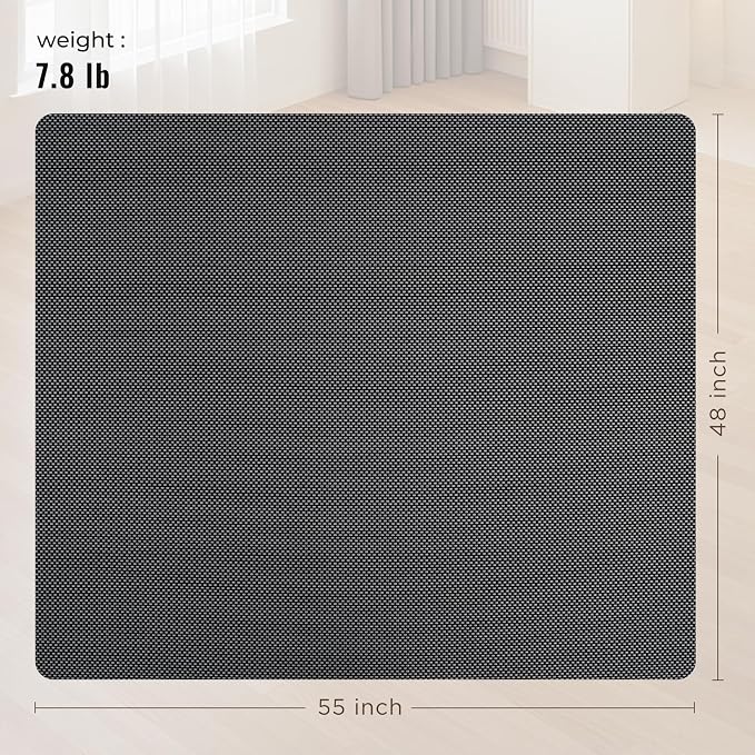 Office Chair Mat for Hard Floors,48"x55" Anti-Slip Waterproof Hardwood Floor Chair Mat,Heavy Duty Floor Protector Rolling Chairs for Home Office(Grey)