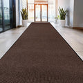MaxMat® Extra Large Rubber Entry Mat - Heavy Duty, Waterproof, Low-Profile, Easy to Clean, Industrial Doormat (4 x 10 Feet, Brown, MXM-RIB0410BR)