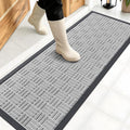 OLANLY Front Door Mat Outside Entrance 47x17, Absorbent, Heavy Duty Sturdy Natural Rubber Doormat Indoor Outdoor, Non-Slip, Stain and Fade Resistant, Low Profile Floor Mat for Entryway, Light Gray