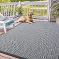 OLANLY Front Door Mat Outside Entrance 71x47, Absorbent, Heavy Duty Sturdy Natural Rubber Doormat Indoor Outdoor, Non-Slip, Stain and Fade Resistant, Low Profile Floor Mat for Entryway, Charcoal Gray