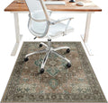36"x48" Office Chair Mat for Hardwood Tile Floor, Under Desk Carpet Protector for Rolling Computer Chair Mat, Machine Washable Area Rug, Anti-Slip 1/5" Thick Low Pile Thin Vinyl Floor Mat, Rosewood