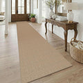 KOZYFLY Boho 3x18 Runners Rugs for Hallway, Extra Long Washable Runner Rug, Woven Non Slip Kitchen Runner, Cotton Entryway Rug, Floor Carpet for Entry, Aisle, Hall, Orange Beige/Tan/Brown