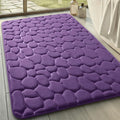 YIHOUSE Memory Foam Bath Mat Cobblestone Bathroom Rugs Super Water Absorbent Bath Mats for Bathroom Machine Washable Bath Rugs(24 x 36,Eggplant)