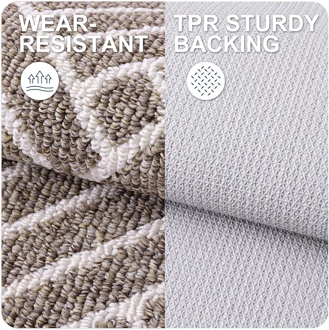 OLANLY Indoor Door Mat, 36x24 Inch, Dirt Resistant and Absorbent, Non-Slip Rubber Backing Floor Mats, Easy Clean Low-Profile Doormat for Entryway, Front Door, and Inside Entrance, Khaki
