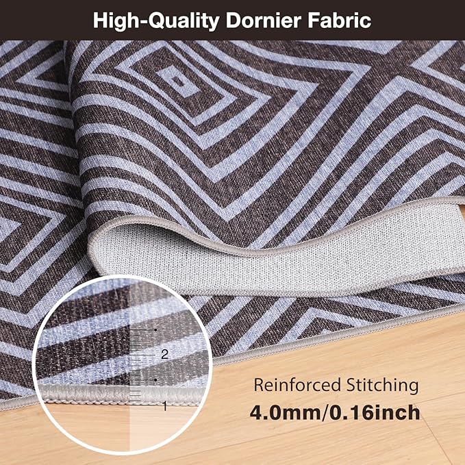 Blue&Black Checkered Diamond-Pattern Computer Chair Mat for Hardwood, 36" x 48"Office Mat for Hardwood Floor with Non-Slip Back, HeavyDuty Office Chair Rug for Hardfloor,LowPlie Carpet Floor Protector