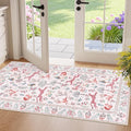 DUKINO 2x4 Rug for Hallway, Washable Kitchen Runner Rug with Non Slip Backing, Soft Low Pile Vintage Animal Runner for Bedroom, Kitchen, Hallway, Entryway, Laundry, Pink