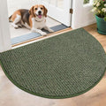 BEQHAUSE Dirt Trapper Door Mat 26" x 40" Half Circle Non-Slip Washable Doormats Entrance Rugs Absorbent Welcome Low Profile Floor Mats for Front Back Door and Entryway, Green