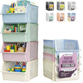 TidyFriend 4 Pack Stackable Storage Bins Open Front for Pantry Organizers and Storage, Pantry Storage for Food, Kitchen and Home Organization, Plastic Storage Bins, Dorm Room Essentials (Multi)