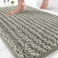 Yimobra Bathroom Rugs Non Slip Washable - Ultra Soft Absorbent Chenille Bath Mat, Quick Dry Shaggy Floor Carpet for Tub Shower, Sand Home Decor Accessories, 24x17 Inch