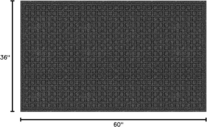 Apache Mills Textures 3' x 5' Blocks Heavy Duty Onyx Door Mat – Weather & Stain Resistant, Non-Slip, Durable Outdoor Mat – Made in USA – Superior Scraping Entrance Mat for Home or Commercial Use
