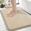 OLANLY Thick Memory Foam Small Bathroom Rugs 24x16, Extra Soft Absorbent Bathroom Mat, Quick Dry Bath Mat, Non-Slip, Machine Washable Carpet for Bathroom, Tub and Shower, Home Decor Accessories, Beige