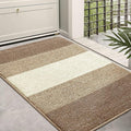 Kitinjoy Indoor Outdoor Door Mat, 36x24 Non-Slip Absorbent Dirt Trapper, Low-Profile Washable Inside Entrance Front Floor Mat, Sturdy Soft Entry Doormats for Entryway, Khaki