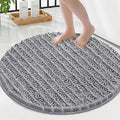 Smiry Bathroom Rugs Mat Round 24x24, Soft Absorbent Chenille Bath Rugs, Non Slip Rubber Backing Machine Washable Quick Dry Bath Mats for Bathroom Floor, Tub, Shower, Home Accessories, Grey