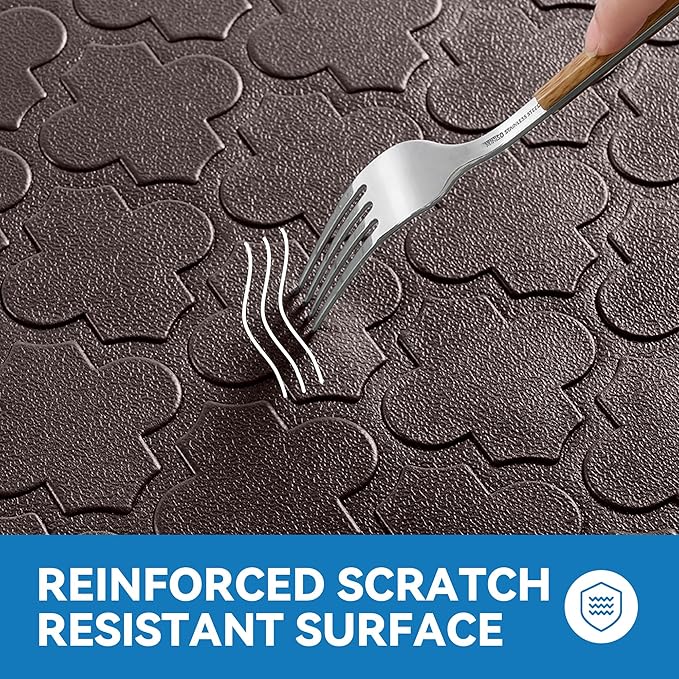 Kitchen Mat Cushioned Anti Fatigue for Floor, Non-Slip Waterproof Comfort Rug for Kitchen Sink, Standing Desk & Laundry, 17.3"x60", Chocolate
