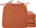 Ruqmuis Chair Cushions for Dining Chairs, 2" Thick Seat Cushions for Kitchen Chairs, D-Shaped Chair Pads with Washable Cover, Ties and Non Slip Backing, 17'' x 16'', Set of 4, Orange