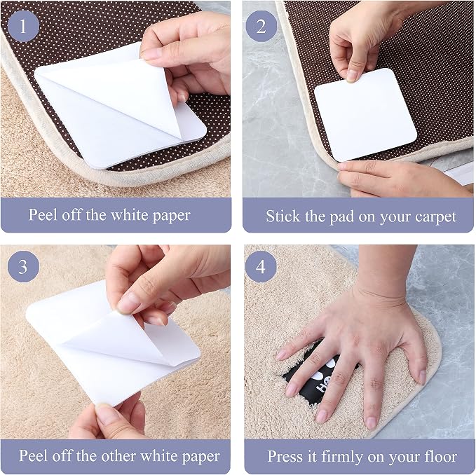 10pack Grippers for Hardwood Floors, Non Slip Carpet Tape to Keep Area Rugs in Place