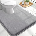 OLANLY Toilet Rugs U-Shaped 24x20, Extra Soft Absorbent Thick Memory Foam Contour Bathroom Rugs, Dry Quickly, Machine Washable, Non-Slip Toilet Bath Mat, Home Decor Accessories, Grey