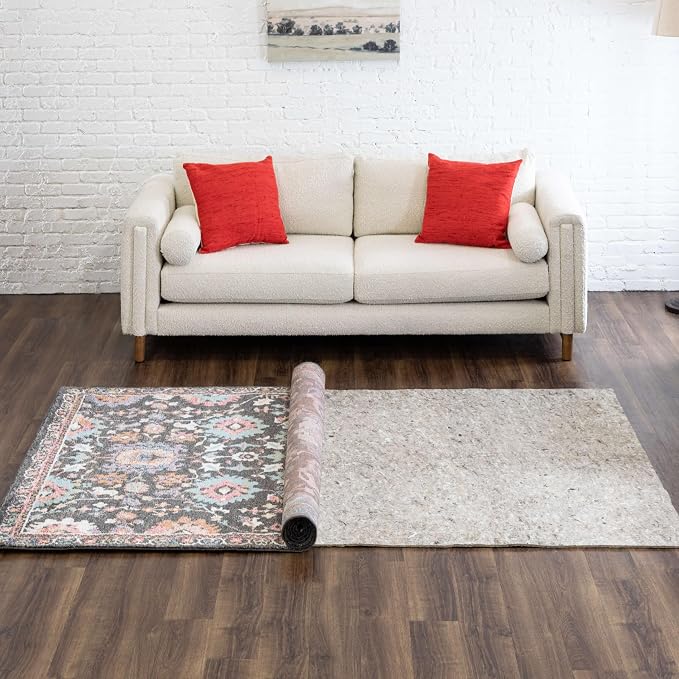 Mohawk Home Non Slip Rug Pad 3' x 12' - 1/2" Thick Felt + Latex Rubber Gripper - Dual Surface Cushion for Hardwood, Carpet, Tile Floors, Made in USA